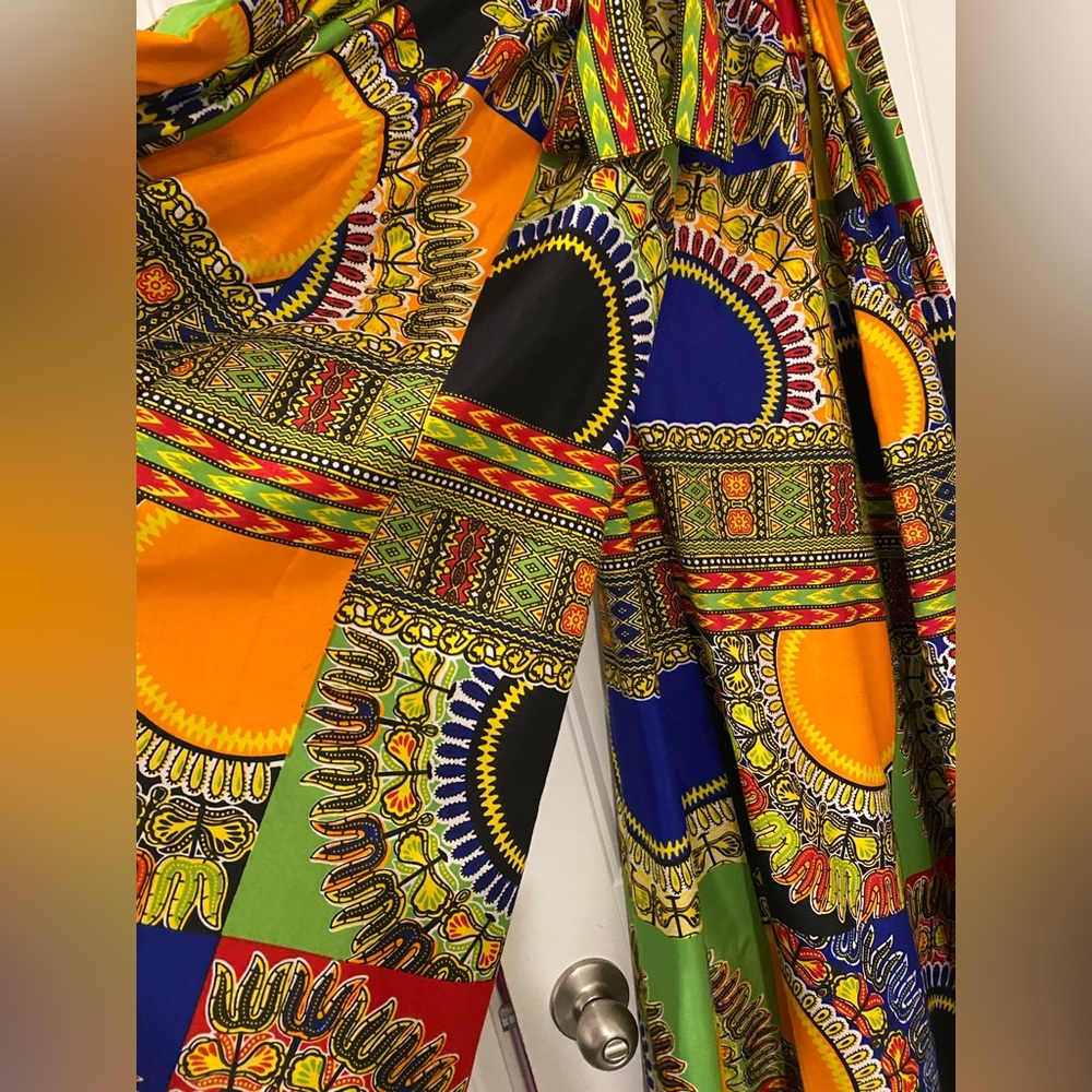 Beautiful African xtra wide Pant and Wrap Set (FIRM)